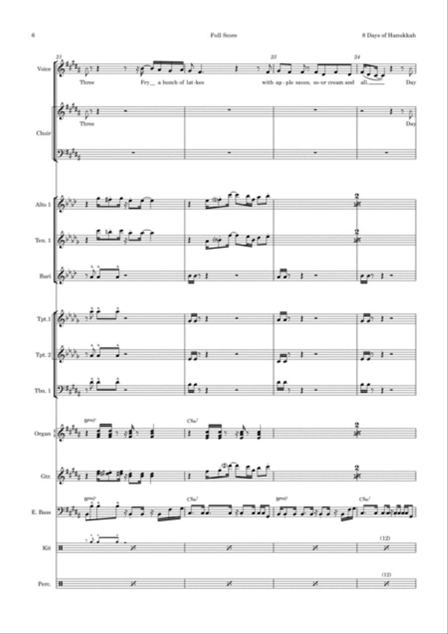 8 Days Of Hanukkah School and Community scores gallery preview page 6