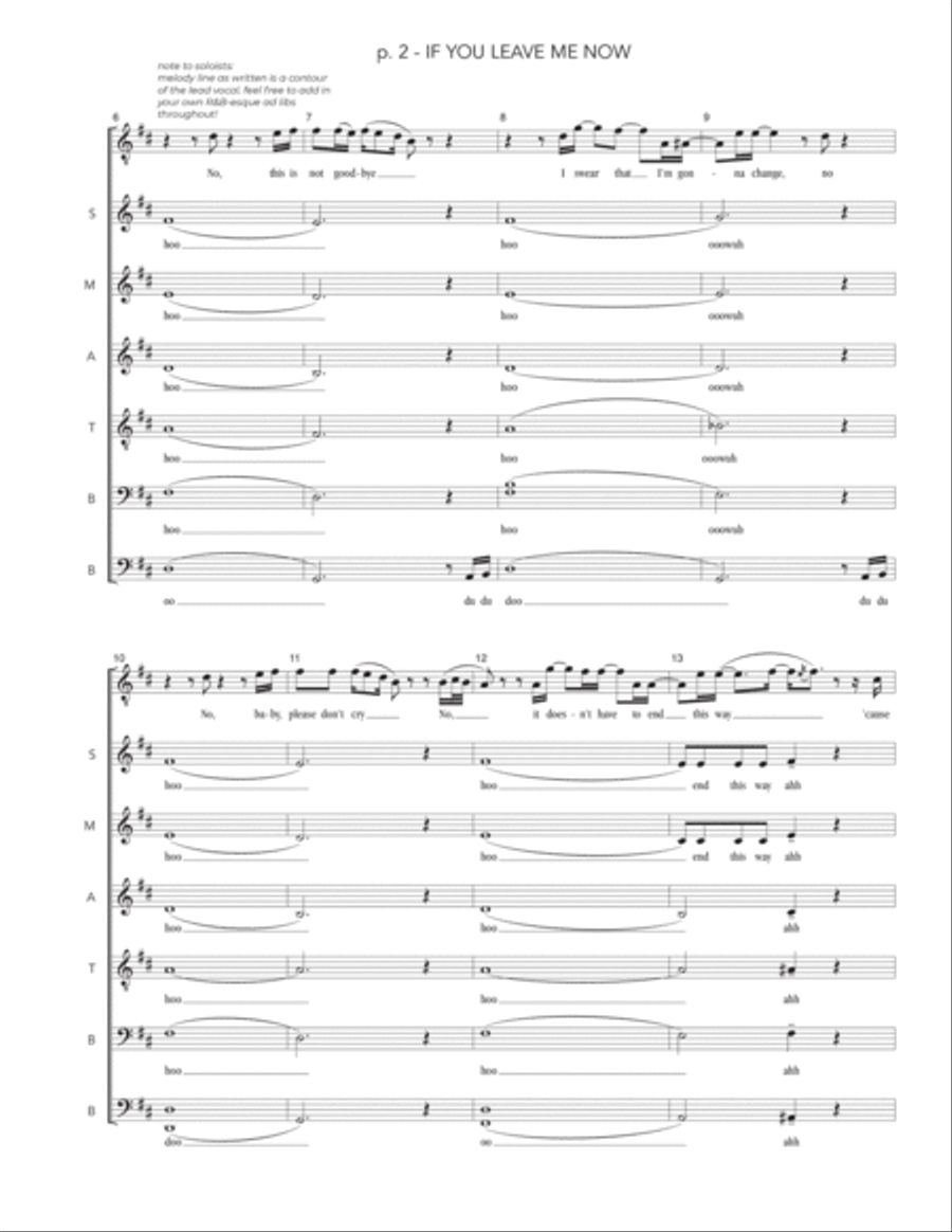 If You Leave Me Now 4-Part scores gallery preview page 2