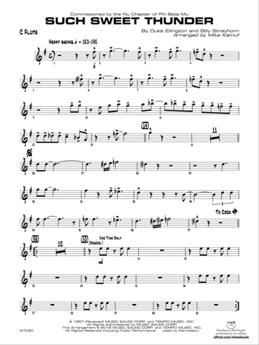Such Sweet Thunder: Flute Jazz Ensemble scores gallery preview page 1