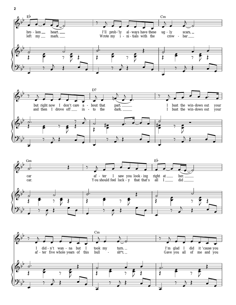 Bust Your Windows Bust Your Windows Piano, Vocal scores gallery preview page 2