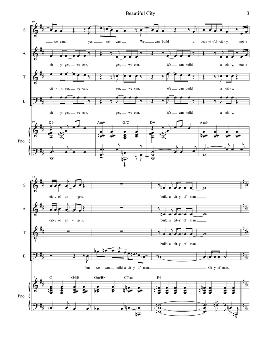 Beautiful City 4-Part scores gallery preview page 3