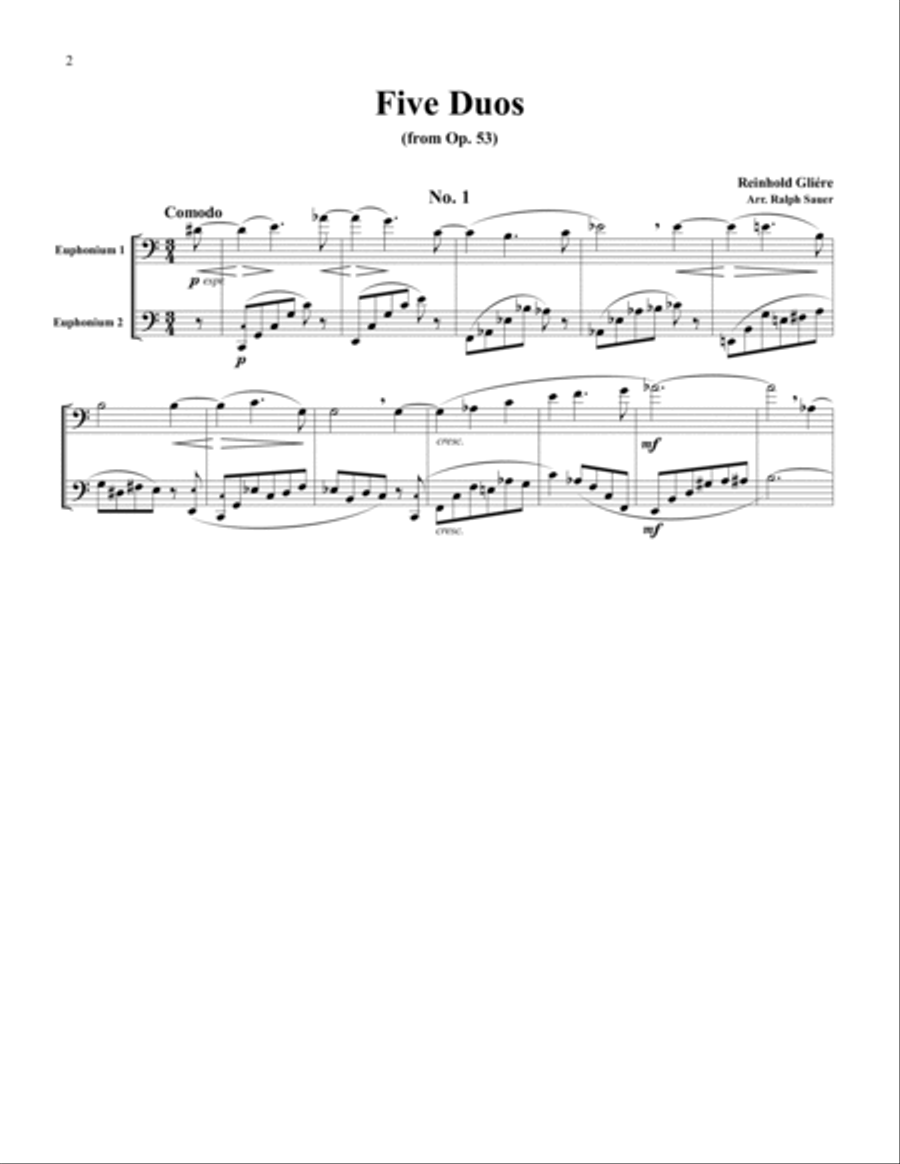 Five Duos from Op. 53 for Two Euphoniums Brass Duet scores gallery preview page 2