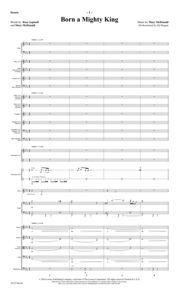 Born a Mighty King - Orchestral Score and Parts