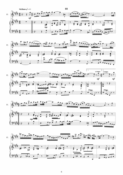 Bach - Flute Sonata in E major BWV 1035 for Flute and Harpsichord or Piano image number null