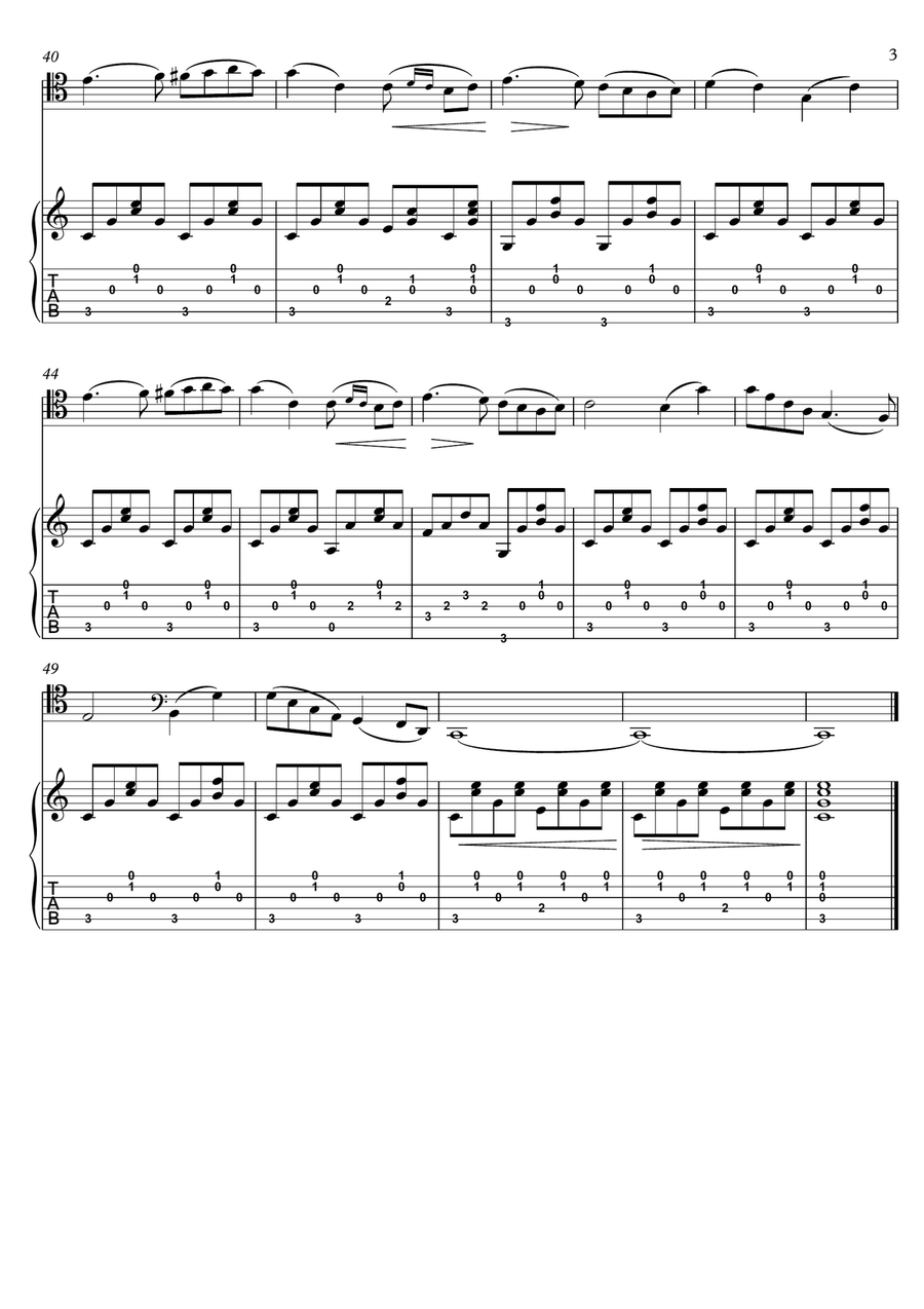 Cello and Guitar duet ΙΙI by Bergmiller String Duet scores gallery preview page 3