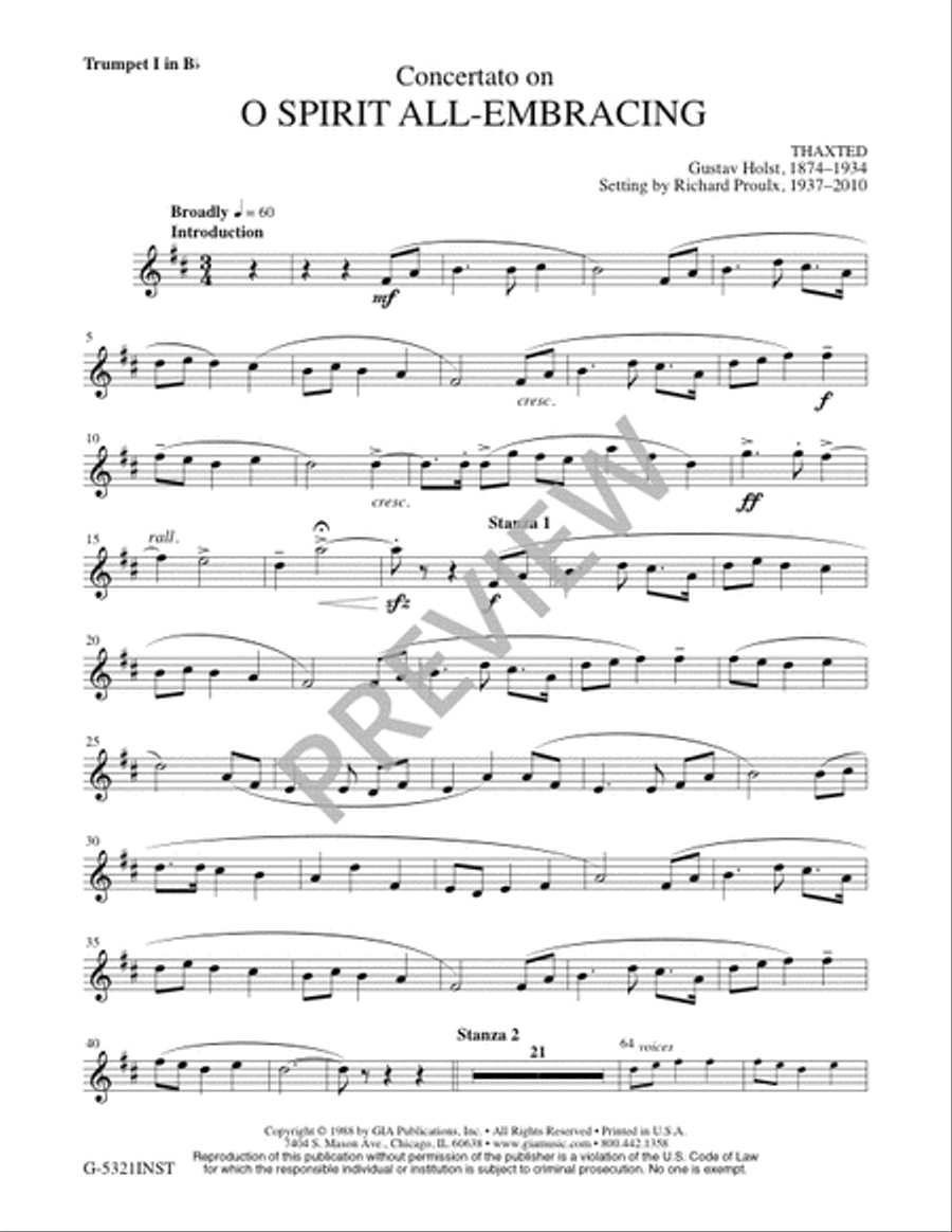 O Spirit All-Embracing - Full Score and Parts Horn scores gallery preview page 20