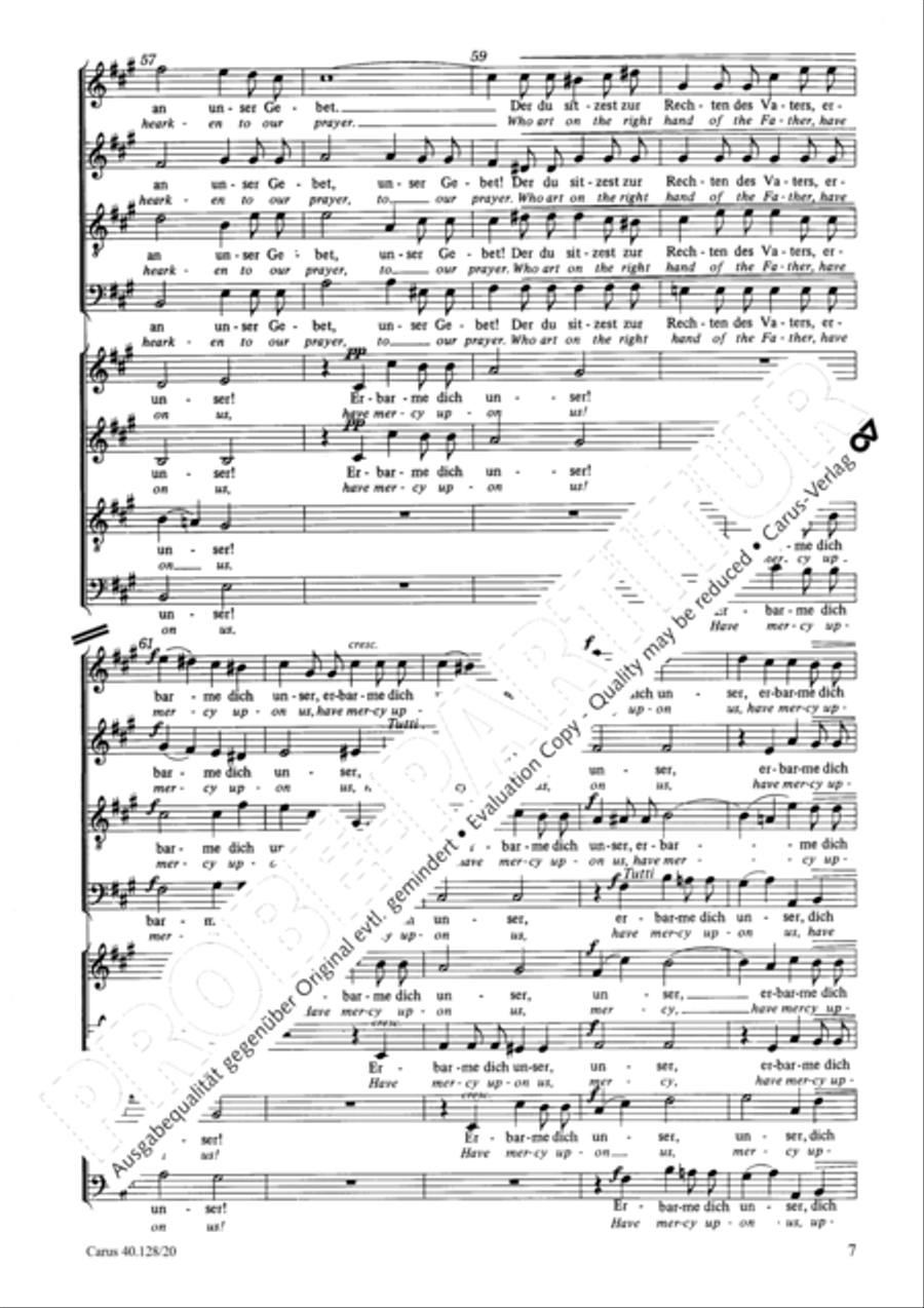 Glory to god in the highest (Ehre sei Gott in der Hohe) 4-Part scores gallery preview page 8
