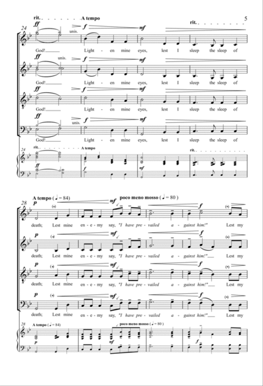 How Long, O Lord? 4-Part scores gallery preview page 4