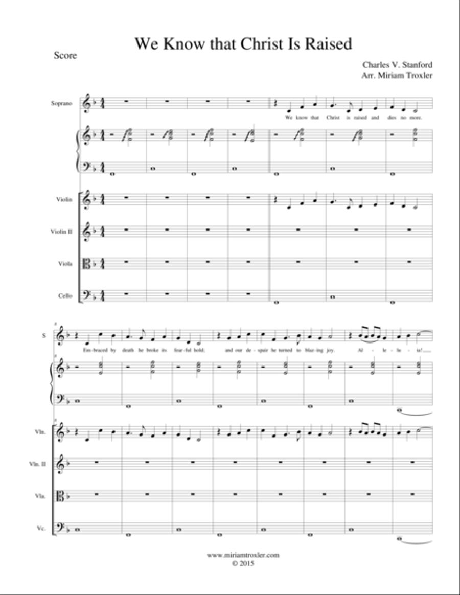 We Know That Christ Is Raised Small Ensemble scores gallery preview page 1