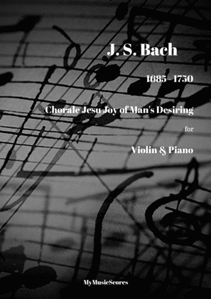 Bach Chorale Jesu Joy of Man's Desiring for Violin and Piano