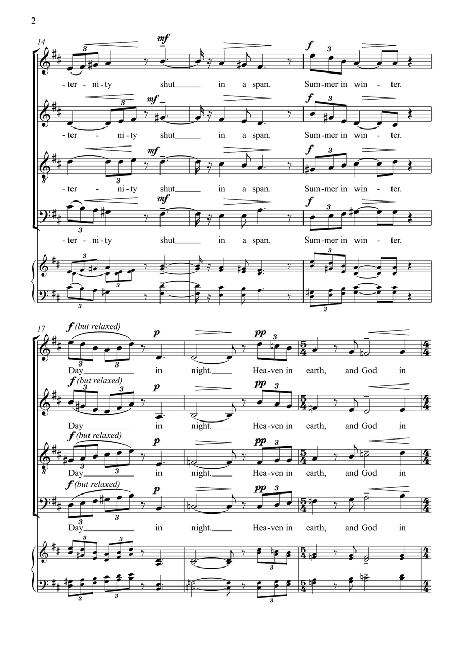 Nativity (Christmas Carol for SATB unaccompanied) 4-Part scores gallery preview page 2