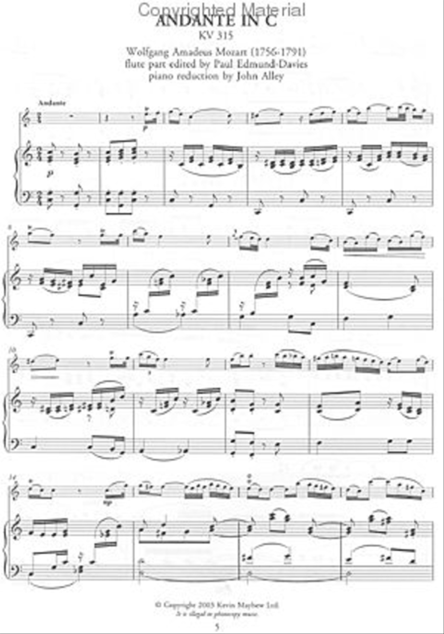 Andante in C - KV315 Flute Solo scores gallery preview page 2
