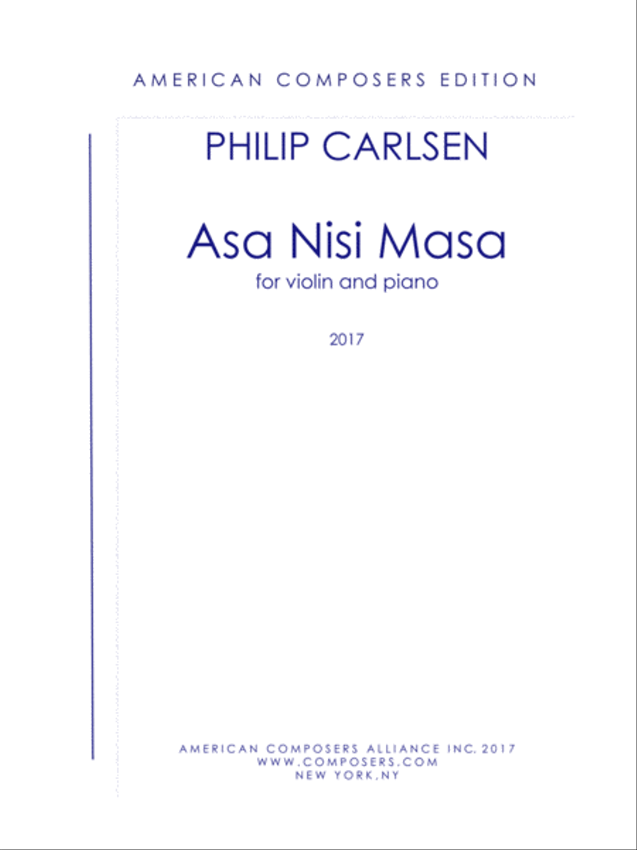 [Carlsen] Asa Nisi Masa (Duo Arrangement) Violin Solo scores gallery preview page 1