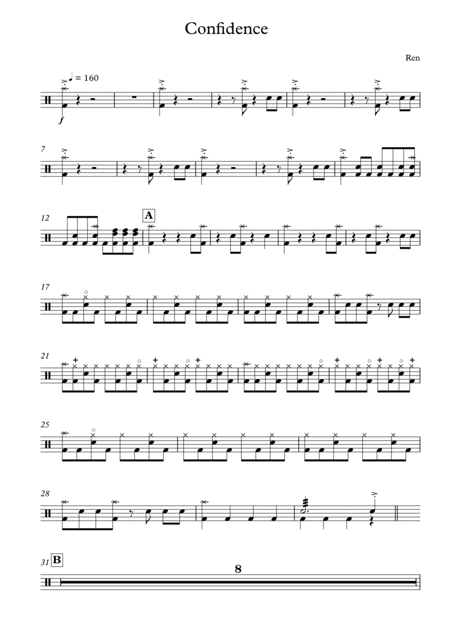 Confidence (Drum Section) Drum Set scores gallery preview page 1