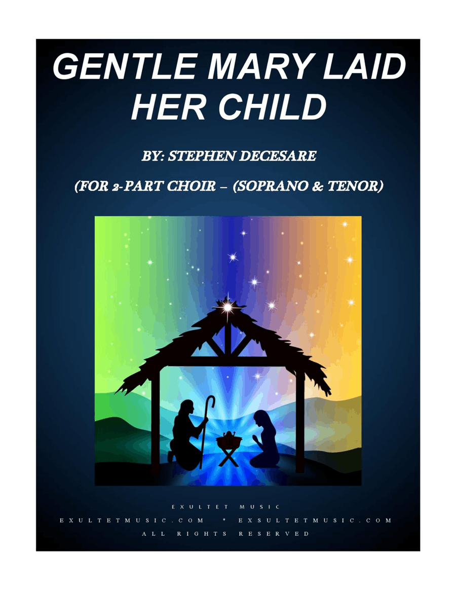 Gentle Mary Laid Her Child (for 2-part choir - (Soprano and Tenor) 2-Part scores gallery preview page 1