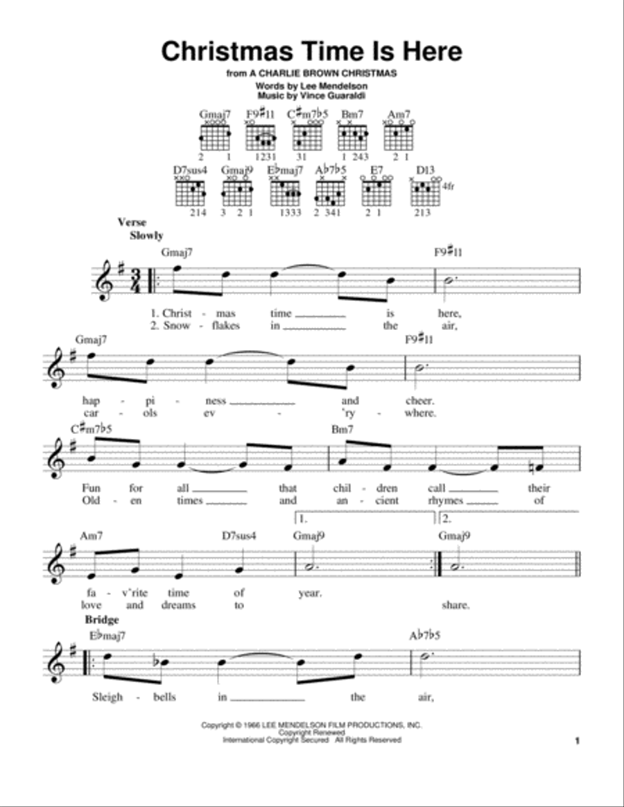 Christmas Time Is Here Electric Guitar scores gallery preview page 1
