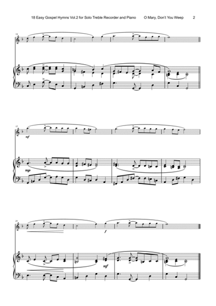 18 Gospel Hymns Vol.2 for Solo Treble Recorder and Piano
