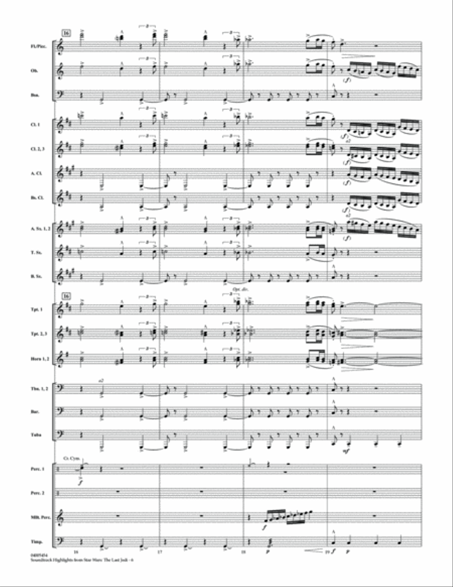 Soundtrack Highlights from Star Wars: The Last Jedi - Conductor Score (Full Score) Concert Band scores gallery preview page 5