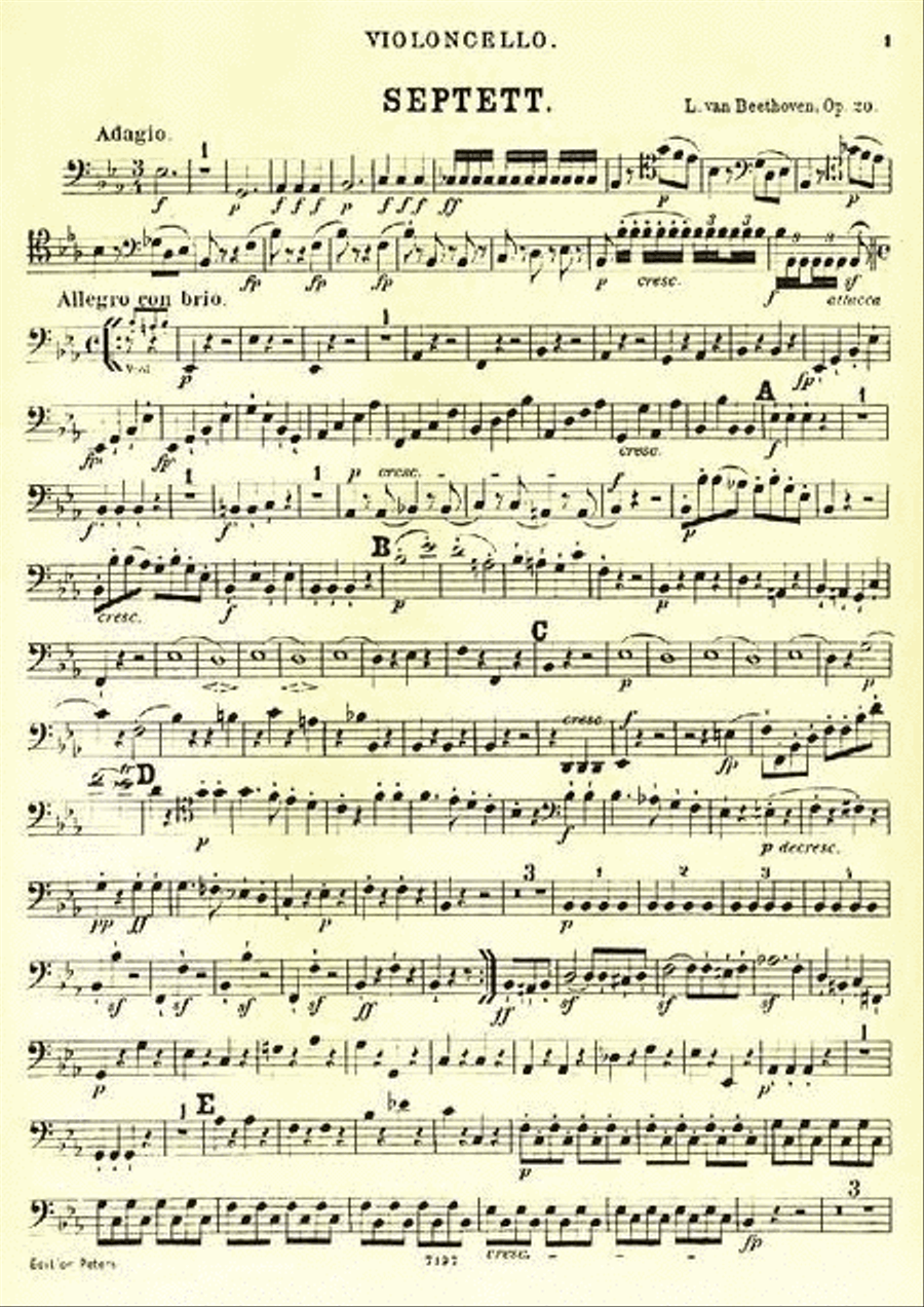 Septet in E flat Op. 20 Orchestra scores gallery preview page 8