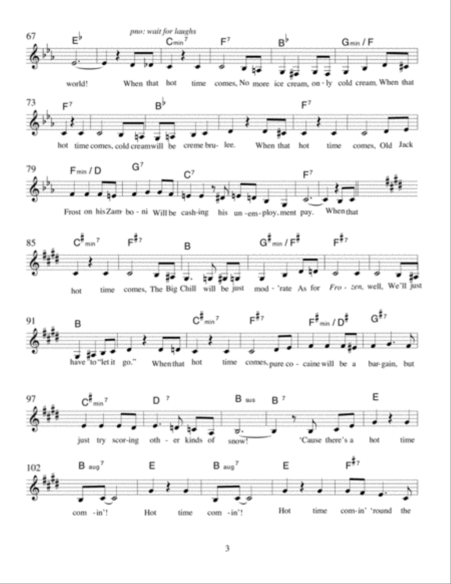 Hot Time Comin’ Hot Time Comin’ Piano, Vocal, Guitar scores gallery preview page 3