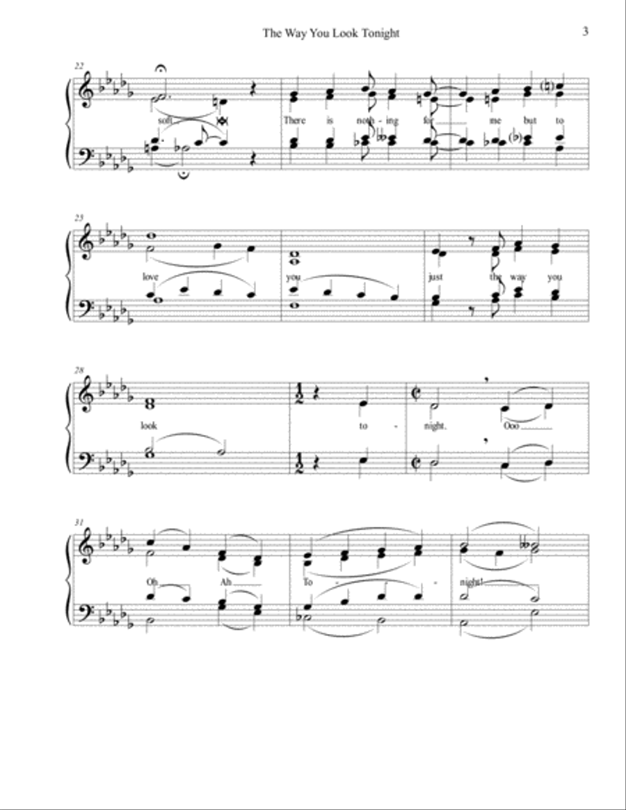 The Way You Look Tonight 4-Part scores gallery preview page 3