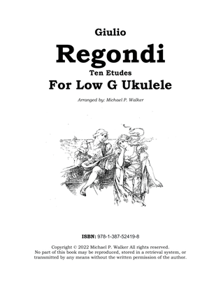 Book cover for Giulio Regondi: Ten Etudes For Low G Ukulele