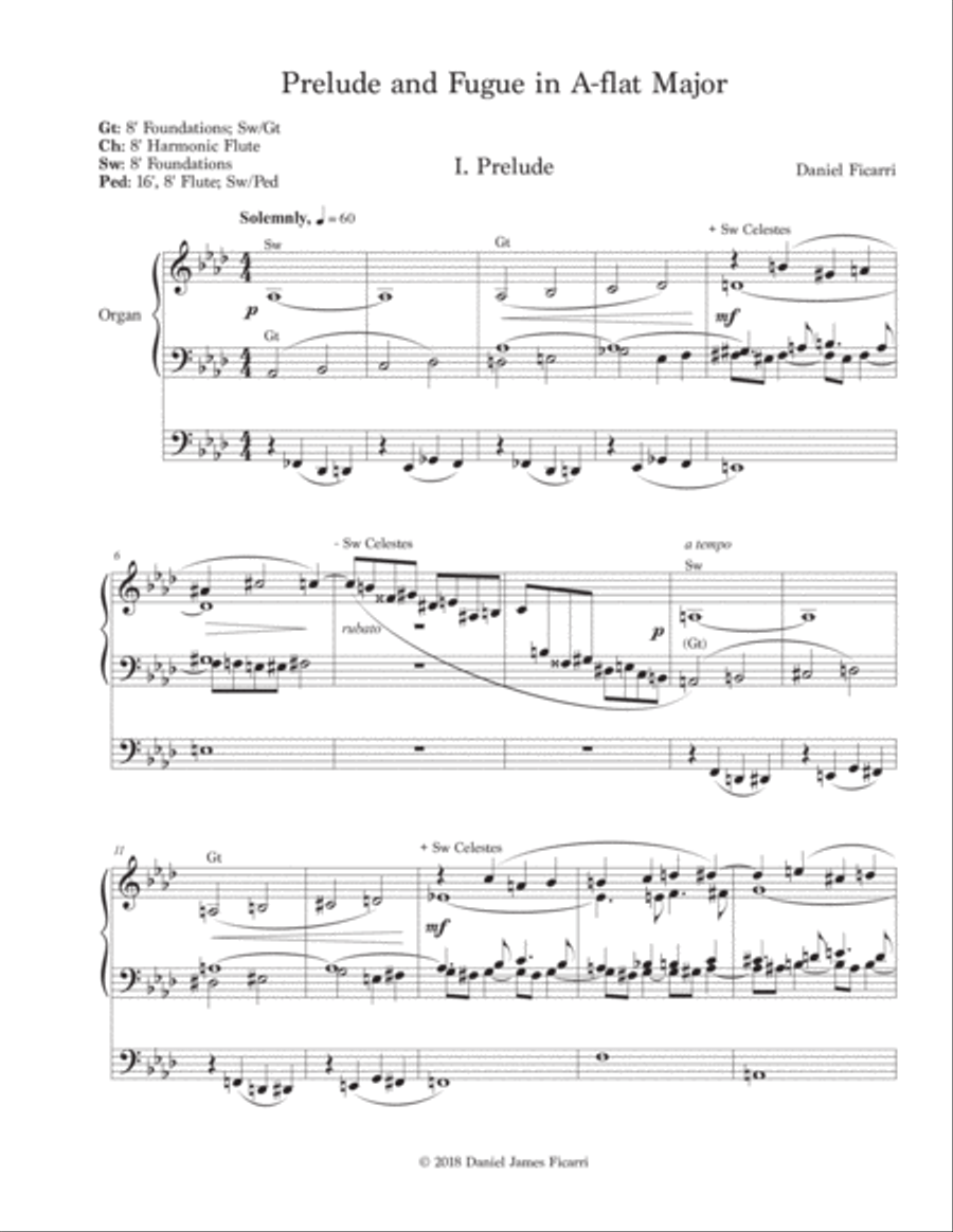 Prelude and Fugue in A-flat Major Organ Solo scores gallery preview page 3