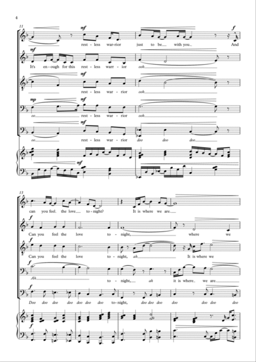 Can You Feel The Love Tonight Choir scores gallery preview page 4
