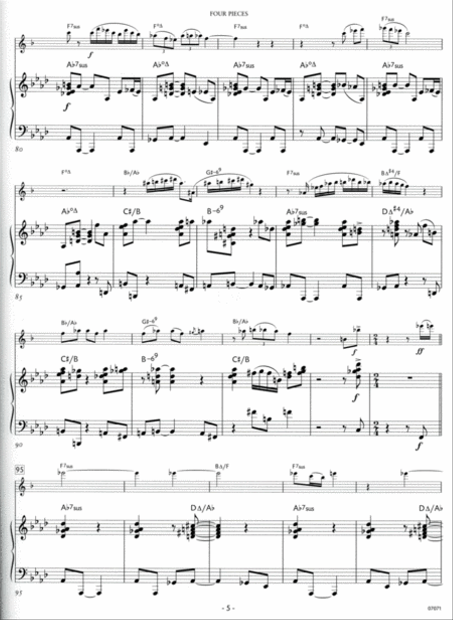 Four Pieces -- Saxophone Small Ensemble scores gallery preview page 4