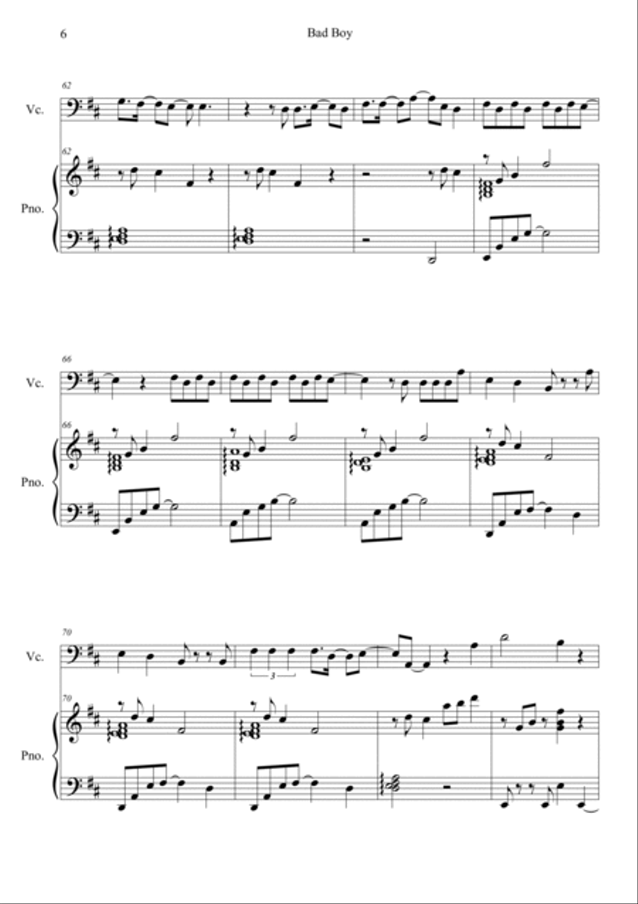 Bad Boy Piano scores gallery preview page 6