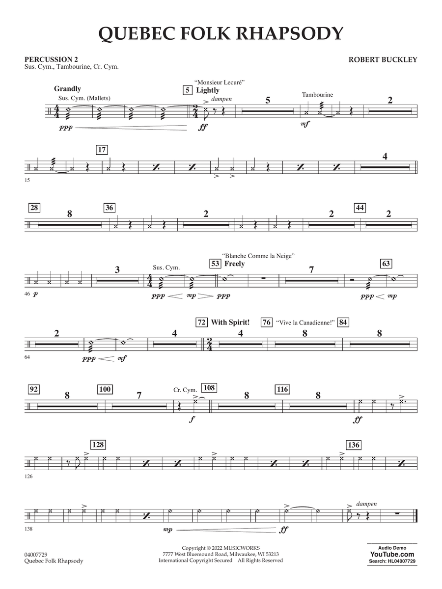 Quebec Folk Rhapsody - Percussion 2