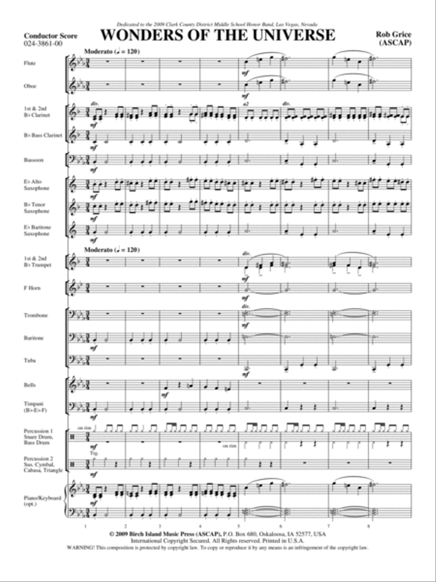 Wonders of the Universe Concert Band - Sheet Music page 2