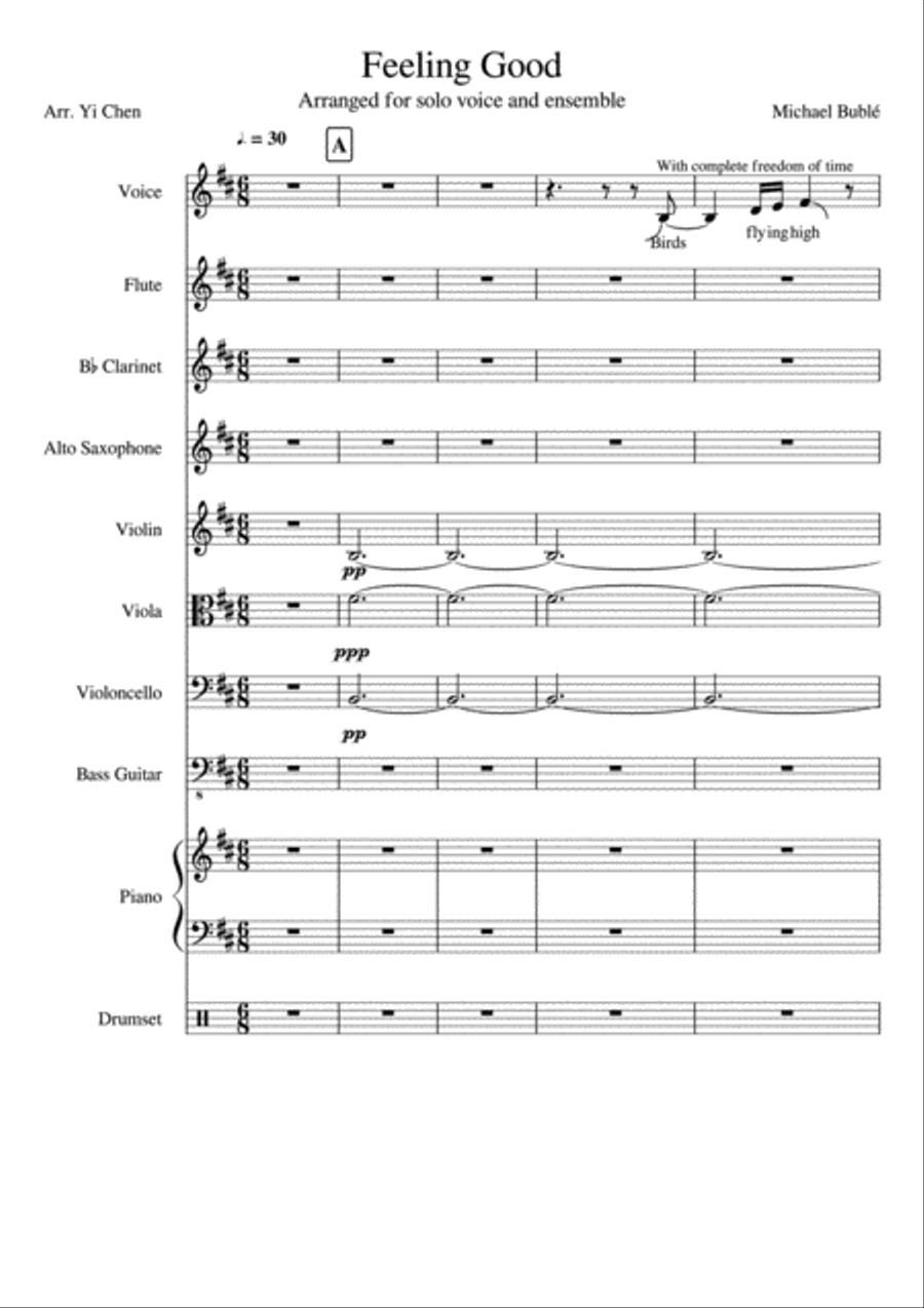 Feeling Good Piano, Vocal, Guitar scores gallery preview page 1