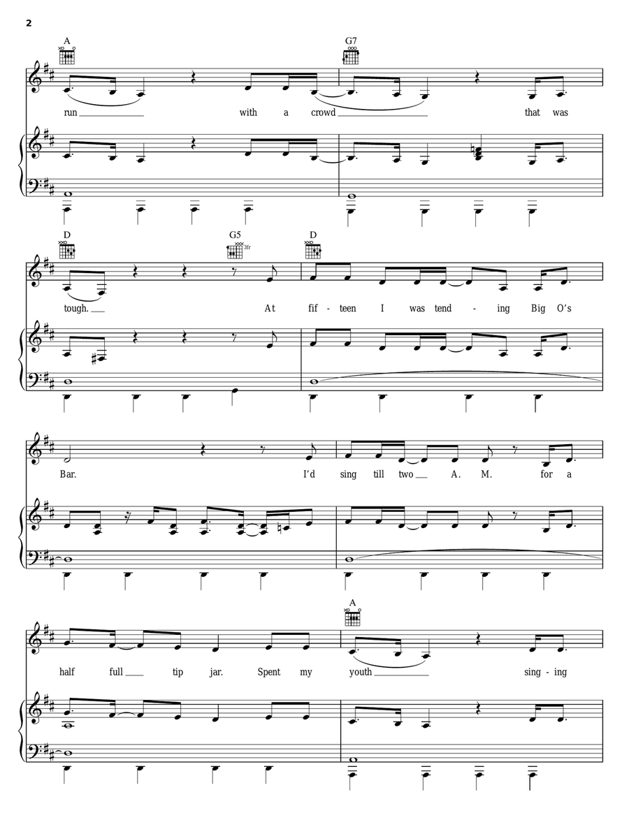 Pocahontas Proud Piano, Vocal, Guitar scores gallery preview page 2
