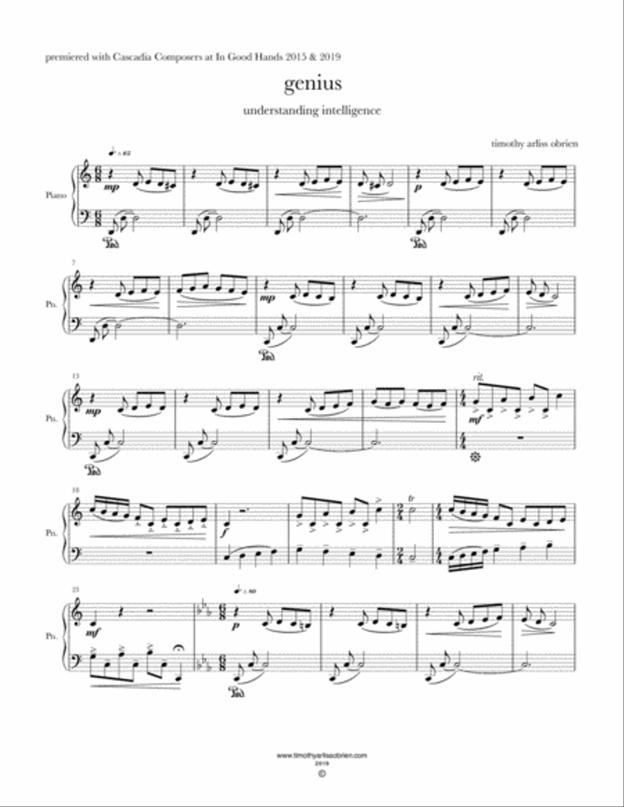 Genius Genius Easy Piano scores gallery preview page 1