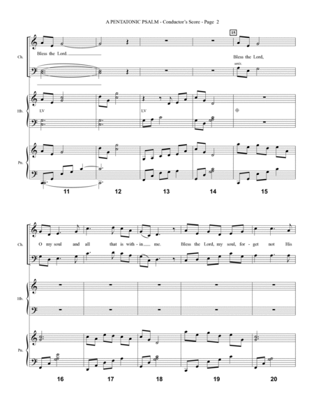 A Pentatonic Psalm (Bless The Lord, O My Soul) - Full Score