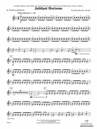 Jubilant Horizons: B-flat Tenor Saxophone
