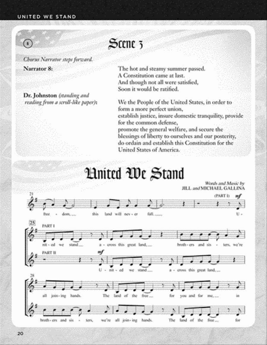 United We Stand Unison Choir scores gallery preview page 6