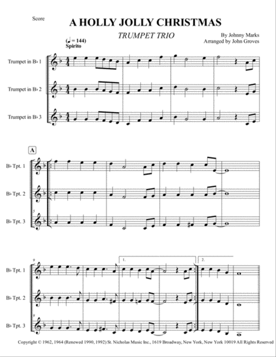 A Holly Jolly Christmas Brass Ensemble scores gallery preview page 2