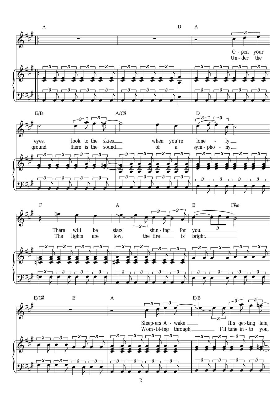 Wombling Merry Christmas Piano, Vocal scores gallery preview page 2