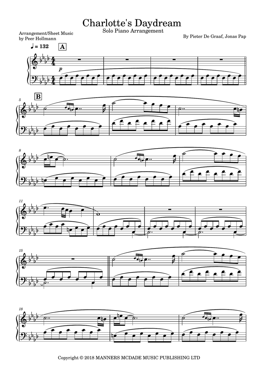 Charlotte's Daydream Charlotte's Daydream Piano Solo scores gallery preview page 1