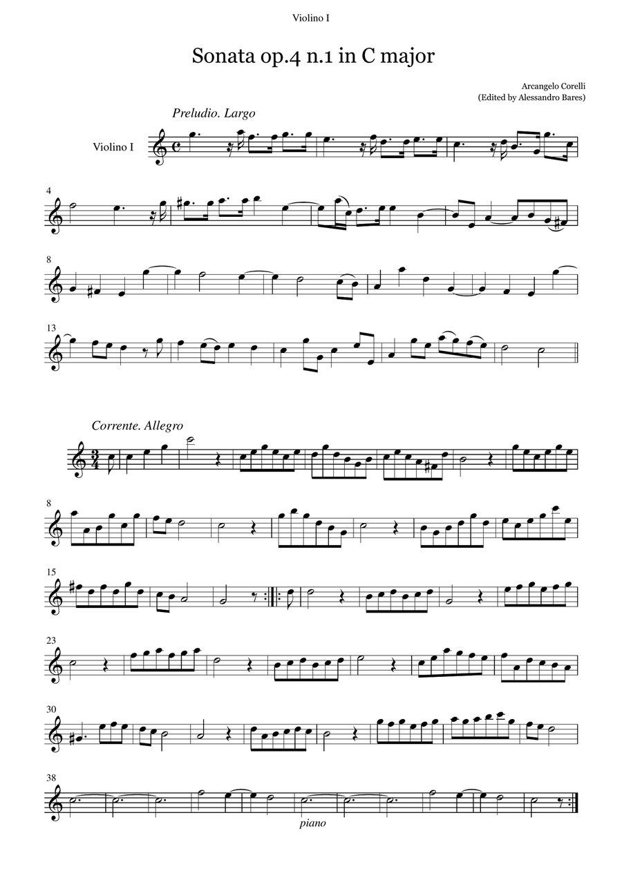 Corelli, Sonata op.4 n.1 in C major Small Ensemble scores gallery preview page 6