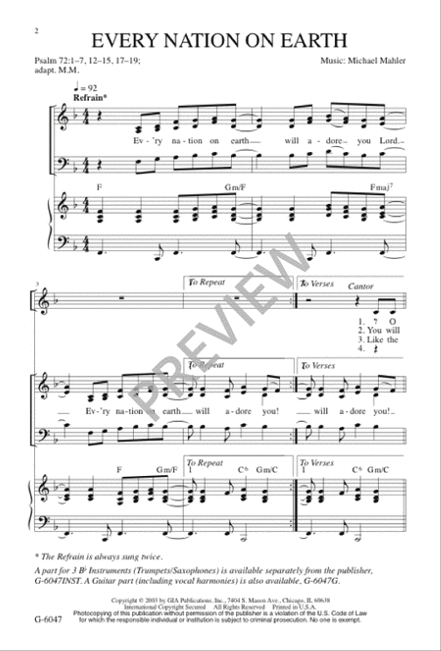 Every Nation on Earth Every Nation on Earth 3-Part scores gallery preview page 1