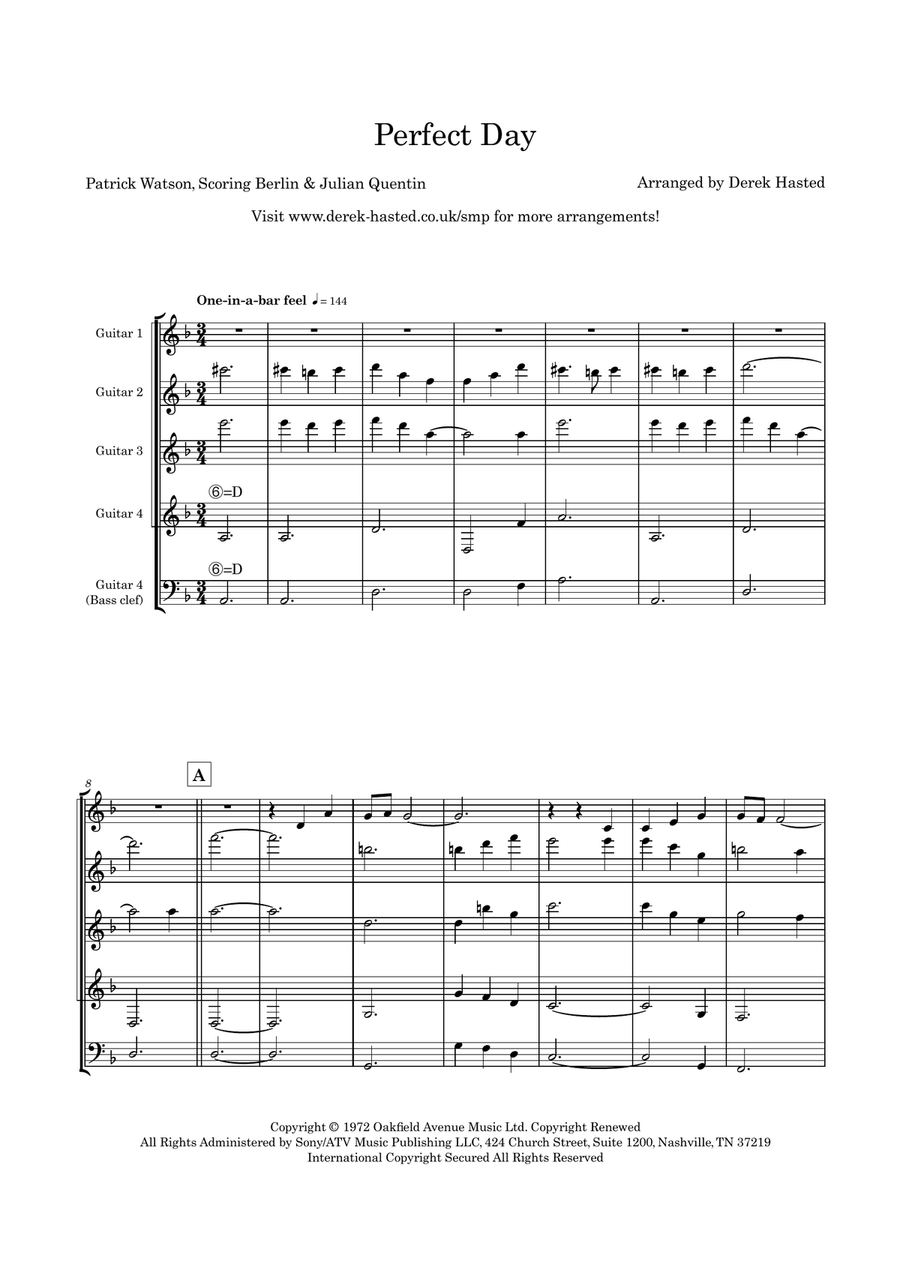 Perfect Day Guitar Ensemble scores gallery preview page 4