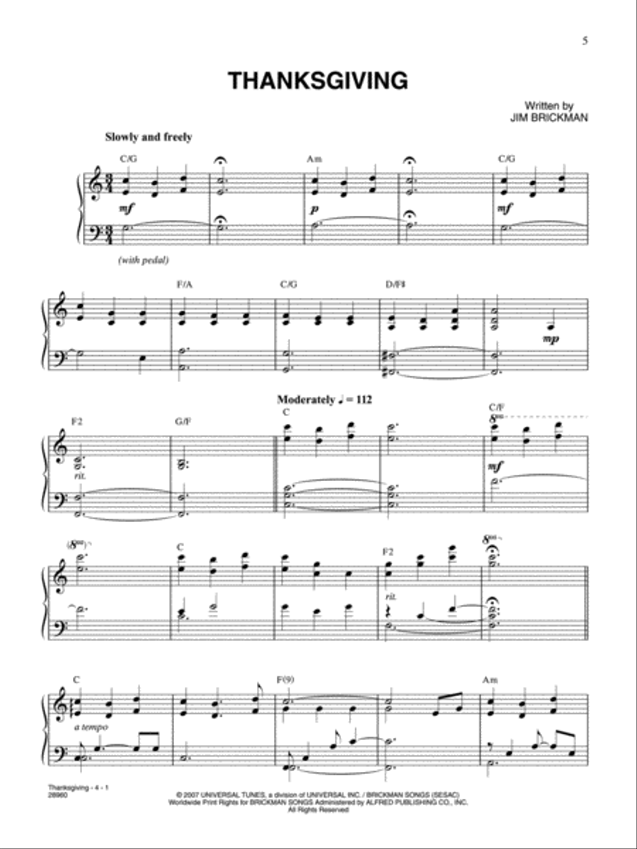 Jim Brickman -- Homecoming Piano, Vocal, Guitar scores gallery preview page 3