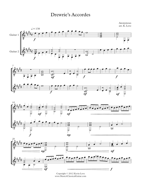 Drewrie's Accordes (Guitar Duo) - Score and Parts image number null