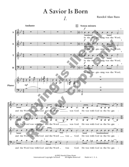 A Savior Is Born (Cantata) (Choral Score)
