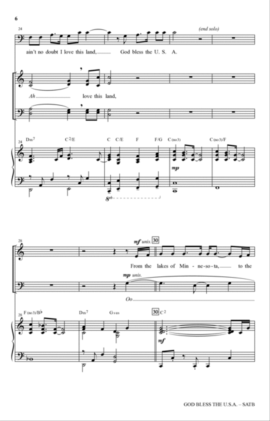 God Bless The U.S.A. (arr. David Schmidt) 4-Part scores gallery preview page 5