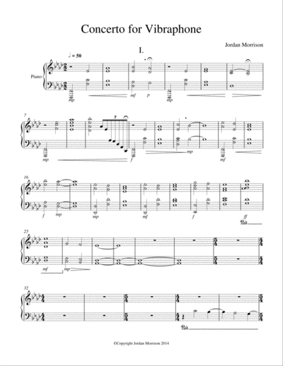 Concerto for Vibraphone Vibraphone scores gallery preview page 1