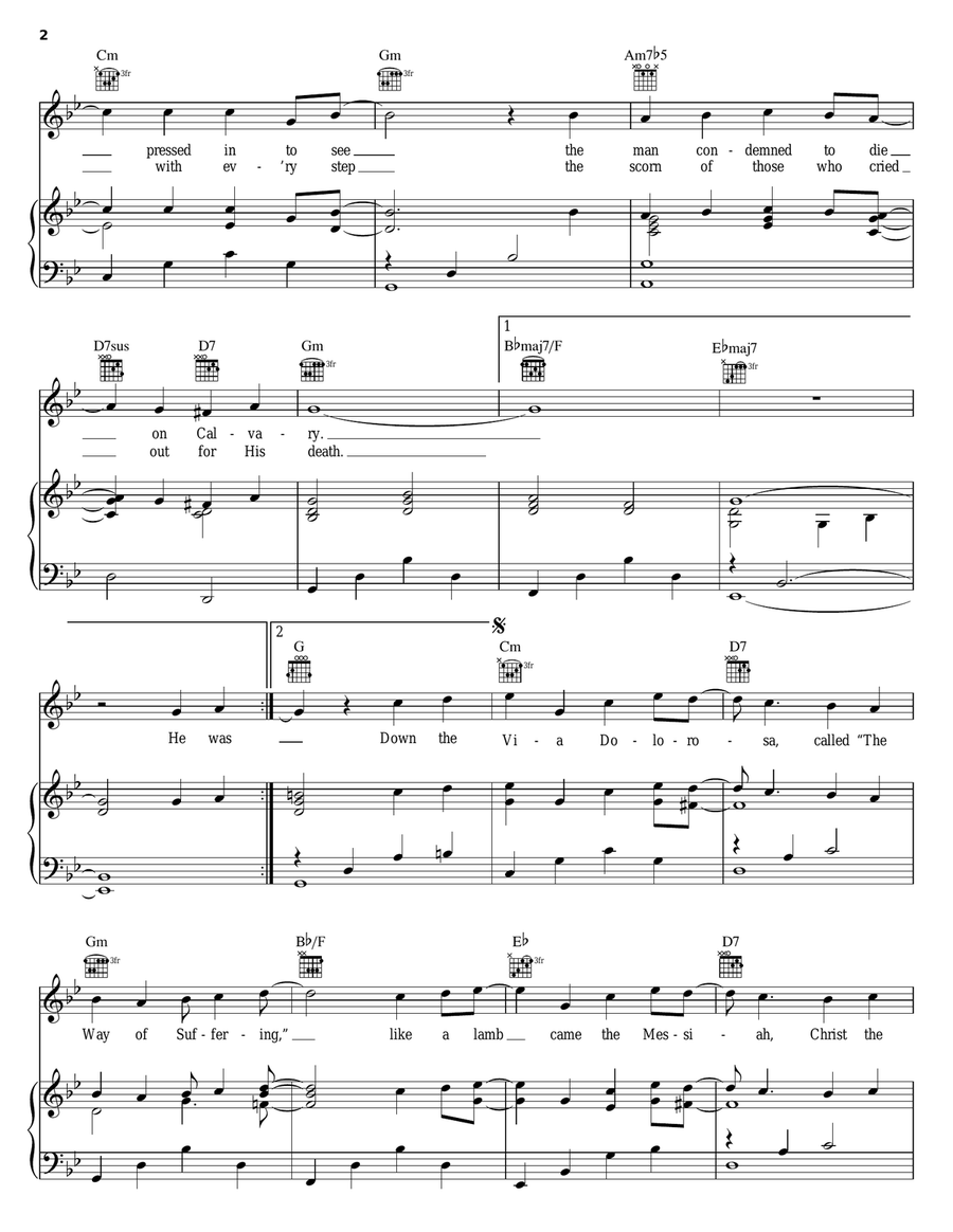 Via Dolorosa Via Dolorosa Piano, Vocal, Guitar scores gallery preview page 2